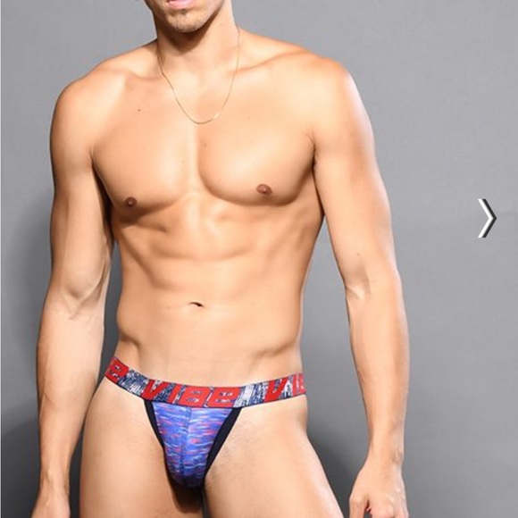 NWT Andrew Christian Vibe Mesh jock strap navy blue with navy straps NEW Medium - Picture 3 of 6